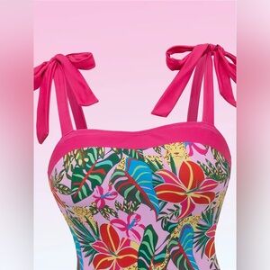 Tropical Floral Swimsuit and Cover-Up Set
